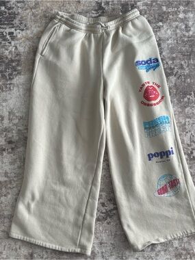 Poppi x Target Cream Graphic Joggers with Colorful Logos